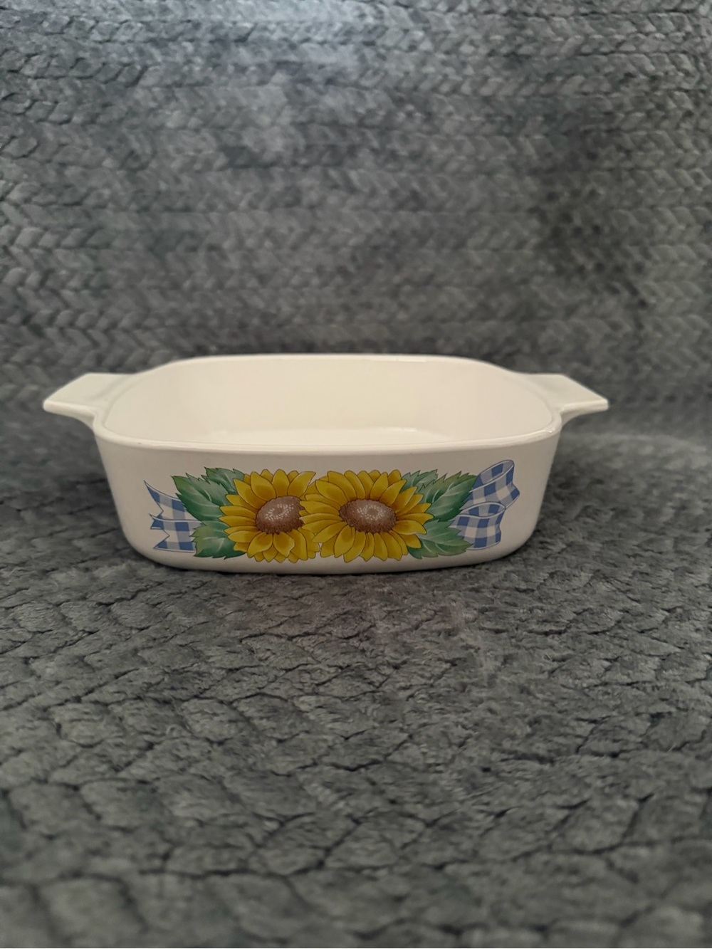 Sunflower Ceramic Baking Dish - White